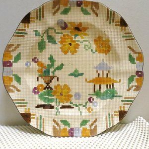 Masons Laurier Salad Plate 9.25" L50 Needle Point Sampler Pattern Earthenware